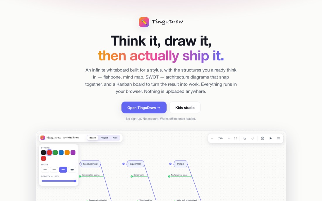 TinguDraw landing page